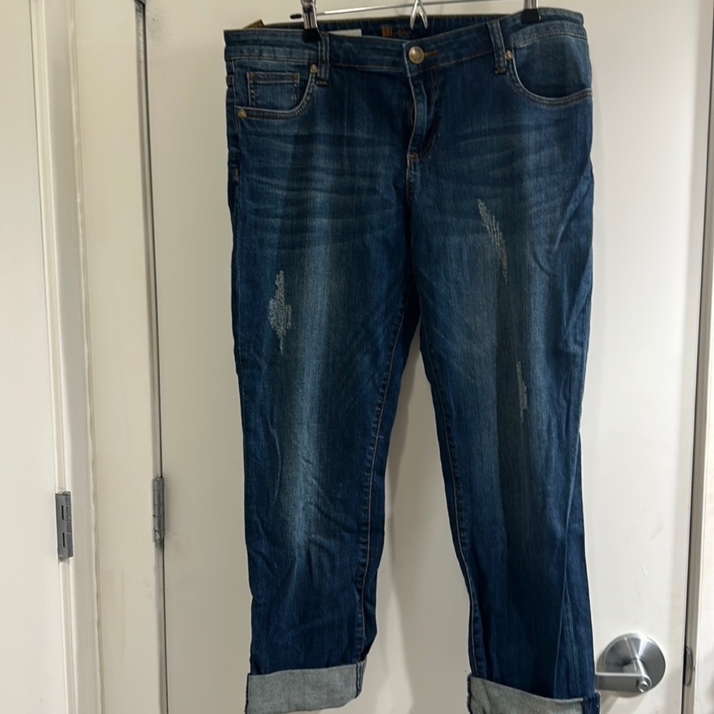 Kut from the Kloth distressed boyfriend jeans blue sz 14